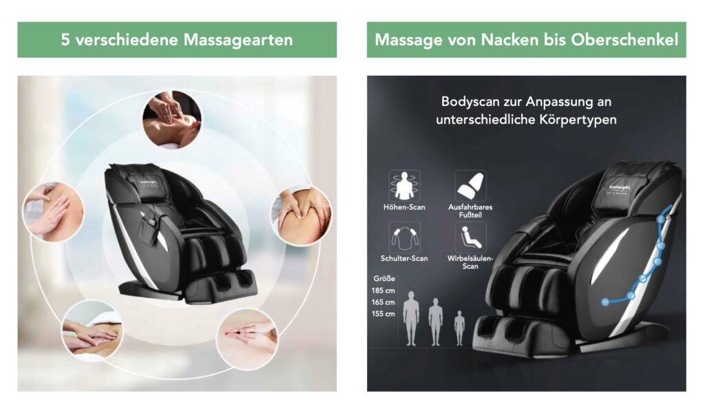 Entspannung durch Massage und audio-visuelle Impulse von brainLight® Sesseln in Karlsruhe